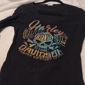 Harley-Davidson Black and Multicolor Graphic Tee